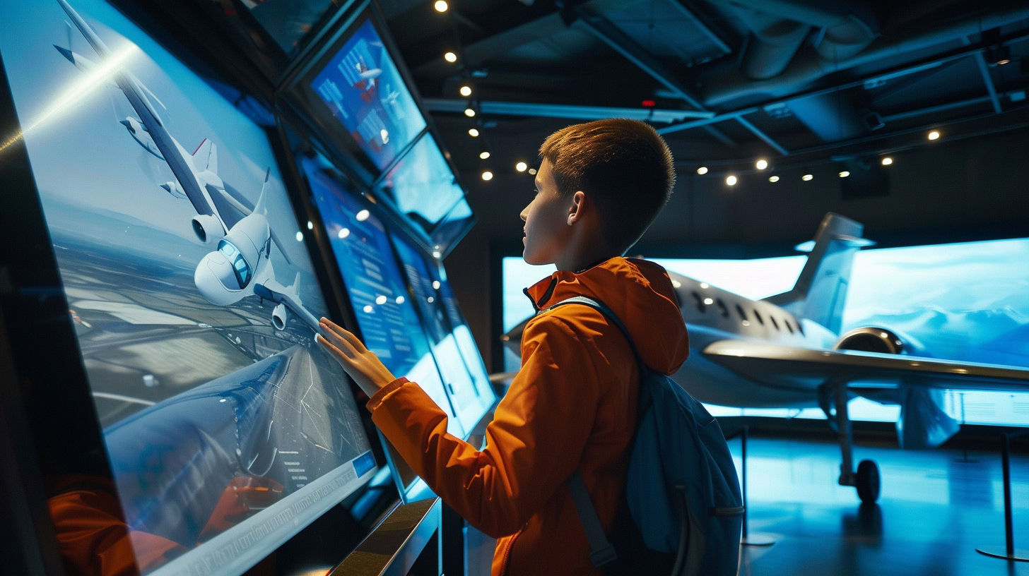 Dispositif médiation culturelle musée - Borne interactive 360° Musée de l'Air